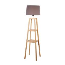 Lighting Collection Multi‑Functional Shelf Floor Lamp in Natural - thumbnail 2