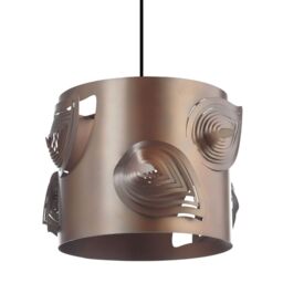 Happy Homewares Modern Solid Metal Easy Fit Pendant Shade with Laser Cut Leaves in Bronze - thumbnail 3