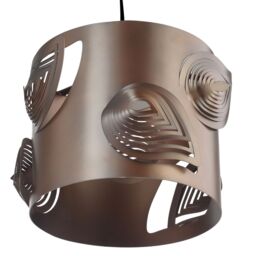 Happy Homewares Modern Solid Metal Easy Fit Pendant Shade with Laser Cut Leaves in Bronze - thumbnail 5
