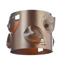 Happy Homewares Modern Solid Metal Easy Fit Pendant Shade with Laser Cut Leaves in Bronze - thumbnail 2