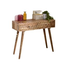 IH Design Ryleylight Light Mango Wood Console Table with 2 Drawers in Natural - thumbnail 5