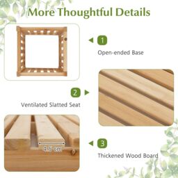 Costway 2-in-1 Wooden Garden Planter & Bench Outdoor Planter Box Bench Seat in Natural - thumbnail 9