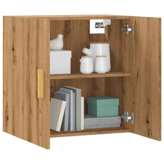 Berkfield Home Wall Cabinet Artisan Oak 60x31x60 cm Engineered Wood in Brown - Size: 60 x 31 x 60 cm - image 1