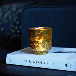 Ivyline Metallic Gold Glass Holder H19Cm W15.5Cm