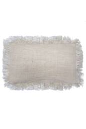 KDMD Linen Cushion Cover 30x50cm with Fringe -Soft, Durable & Stylish Decor in Cream - Size: 30x50 cm - thumbnail 1