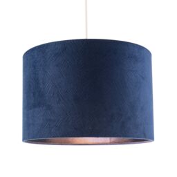 Happy Homewares Contemporary Thin Lined Soft Velvet Fabric Round Lamp Shade in Midnight - Size: 12 inches - thumbnail 2