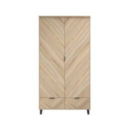 Lemon Pavilion Furniture Stockholm Chevron 2 Door Wardrobe - L58 x W100 x H190 cm in Brown - Size: 1 Pack