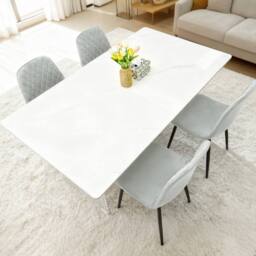 Alivio Ergonomic Velvet Dining Chairs for Indoor Outdoor (Pack of 4) in Grey - thumbnail 9