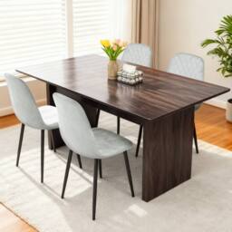 Alivio Ergonomic Velvet Dining Chairs for Indoor Outdoor (Pack of 4) in Grey - thumbnail 3