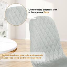 Alivio Ergonomic Velvet Dining Chairs for Indoor Outdoor (Pack of 4) in Grey - thumbnail 8