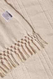 Homescapes Kashi Cotton Throw with Tassels in Natural - Size: 225 cm x 255 cm - thumbnail 5