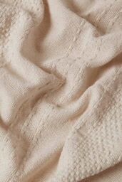 Homescapes Kashi Cotton Throw with Tassels in Natural - Size: 225 cm x 255 cm - thumbnail 4