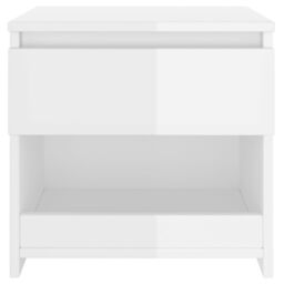 Berkfield Home Bedside Cabinet High Gloss White 40x30x39 cm Engineered Wood - Size: 40 x 30 x 39 cm - thumbnail 4