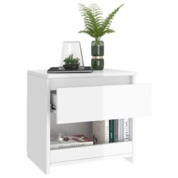Berkfield Home Bedside Cabinet High Gloss White 40x30x39 cm Engineered Wood - Size: 40 x 30 x 39 cm - thumbnail 3