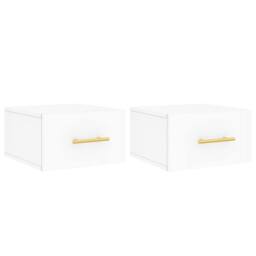 Berkfield Home Wall-mounted Bedside Cabinets 2 pcs White 35x35x20 cm - Size: 35 x 35 x 20 cm - thumbnail 2