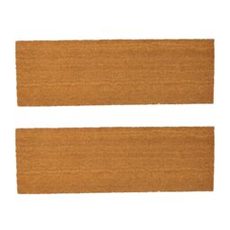 Nicola Spring Coir Door Mats - 120 x 40cm - Set of 2 in Brown - Size: 40 cm x 120 cm