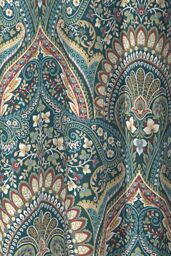 Dreams & Drapes 'Palais' Lined Pair of Pencil Pleat Curtains With Tie-Backs in Teal - Size: 167 cm width x 183 cm drop - thumbnail 3