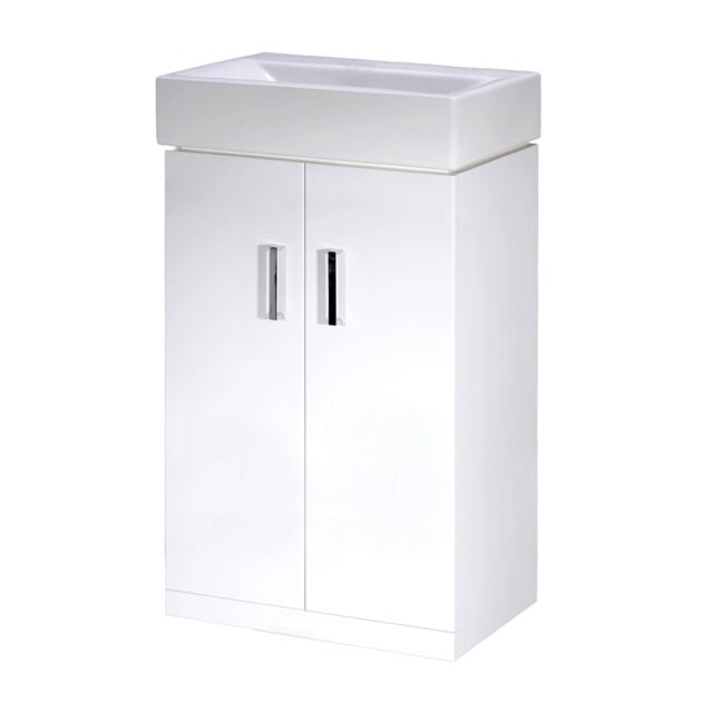Balterley Vanity Unit w/ Basin Floor Standing, Soft Close 2 Door w/ Rectangular Sink, Bathroom Vanity Units w/ Basin, Bathroom Sink Storage Cabinet - image 1