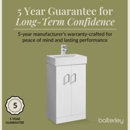 Balterley Vanity Unit w/ Basin Floor Standing, Soft Close 2 Door w/ Rectangular Sink, Bathroom Vanity Units w/ Basin, Bathroom Sink Storage Cabinet - thumbnail 6