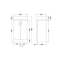 Balterley Vanity Unit w/ Basin Floor Standing, Soft Close 2 Door w/ Rectangular Sink, Bathroom Vanity Units w/ Basin, Bathroom Sink Storage Cabinet - thumbnail 7