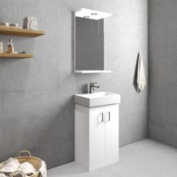 Balterley Vanity Unit w/ Basin Floor Standing, Soft Close 2 Door w/ Rectangular Sink, Bathroom Vanity Units w/ Basin, Bathroom Sink Storage Cabinet - thumbnail 4