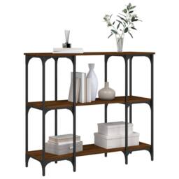 Berkfield Home Console Table Brown Oak 102x35x90 cm Engineered Wood - Size: 102 x 35 x 90 cm - thumbnail 3