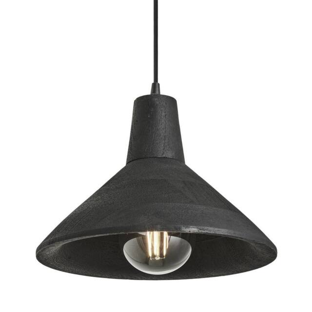 Industville Maribo Wooden Pendant Light - 12 inch in Black - Size: 12 inches - image 1