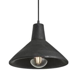 Industville Maribo Wooden Pendant Light - 12 inch in Black - Size: 12 inches