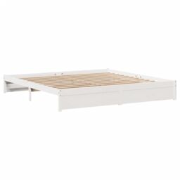 Berkfield Home Bed Frame without Mattress White 180x200 cm Super King Solid Wood Pine - thumbnail 6