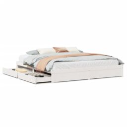 Berkfield Home Bed Frame without Mattress White 180x200 cm Super King Solid Wood Pine - thumbnail 2