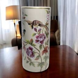 "Minster Stylish Living Ltd 18"" Umbrella Stand - Birds with Roses & Flowers Design - Cream" - thumbnail 2