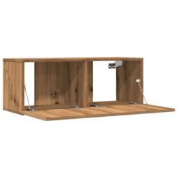 Berkfield Home TV Cabinets Wall-mounted 2 pcs Artisian Oak 80x30x30 cm in Brown - Size: 80 x 30 x 30 cm - thumbnail 4