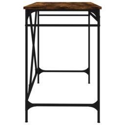 Berkfield Home Desk Smoked Oak 100x50x75 cm Engineered Wood & Iron in Brown - Size: 100 x 50 x 75 cm - thumbnail 6