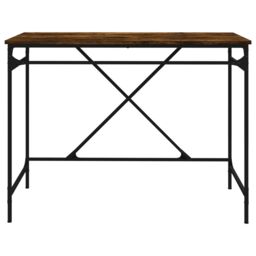 Berkfield Home Desk Smoked Oak 100x50x75 cm Engineered Wood & Iron in Brown - Size: 100 x 50 x 75 cm - thumbnail 5