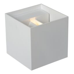 Lucide 'AXI' Non Dimmable Stylish Square Up Down Bathroom LED Wall Spotlight in White - thumbnail 3