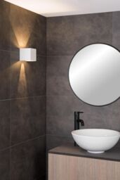 Lucide 'AXI' Non Dimmable Stylish Square Up Down Bathroom LED Wall Spotlight in White - thumbnail 2
