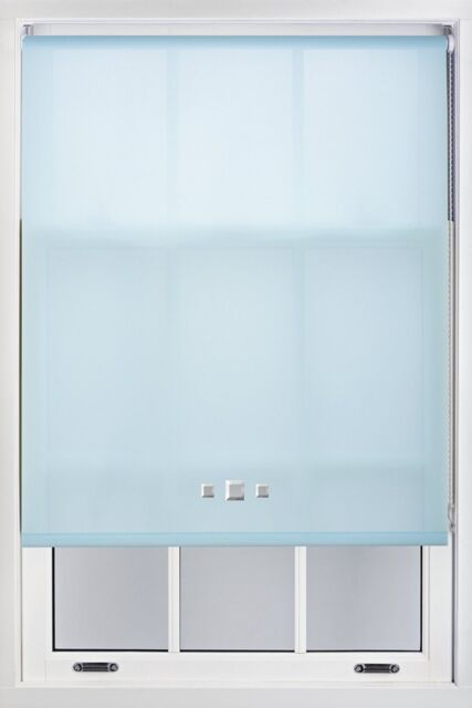 Furnished Daylight Roller Blinds with Triple Square Eyelets - Trimmable Window Shade in Duck Egg Blue - Size: 120 cm width x 210 cm drop - image 1