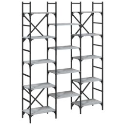 Berkfield Home Bookshelf Grey Sonoma 127.5x28.5x172.5 cm Engineered Wood - thumbnail 2