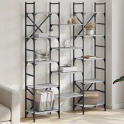 Berkfield Home Bookshelf Grey Sonoma 127.5x28.5x172.5 cm Engineered Wood - thumbnail 1