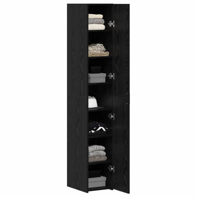 Berkfield Home Highboard Black Oak 30x42.5x185 cm Engineered Wood - image 1