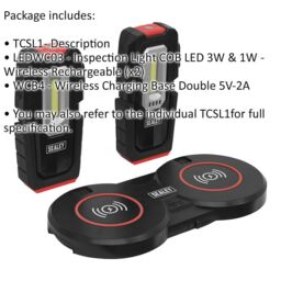 Loops 2 x Magnetic Inspection Light & Dual Charging Base - 3W COB & 1W SMD LED - thumbnail 2