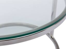 Vente-unique Nesting Coffee Tables In Tempered Glass & Stainless Steel - Silver in Clear - thumbnail 8