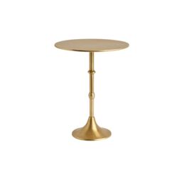 Melody Maison Round Gold Metal Side Table in Metallic Gold - thumbnail 1
