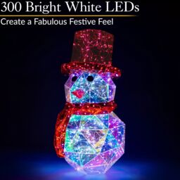 Christow Christmas Snowman Light Iridescent LED Indoor Decoration Remote with Timer 40cm - thumbnail 2