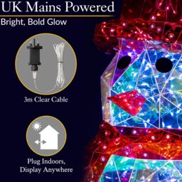 Christow Christmas Snowman Light Iridescent LED Indoor Decoration Remote with Timer 40cm - thumbnail 5
