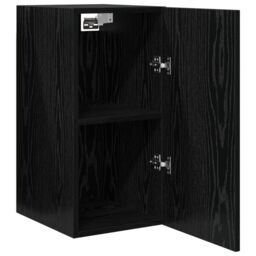 Berkfield Home TV Unit with Shelf Wall-mounted Other with Storage with Door Black oak Engineered Wood - thumbnail 6