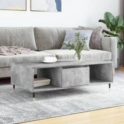 Berkfield Home Decorative Coffee Table Concrete Grey 104x60x35 cm Engineered Wood - Size: 104 x 60 x 35 cm - thumbnail 2