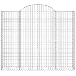 Berkfield Home Arched Gabion Basket 200x30x160/180 cm Galvanised Iron in Silver - thumbnail 3