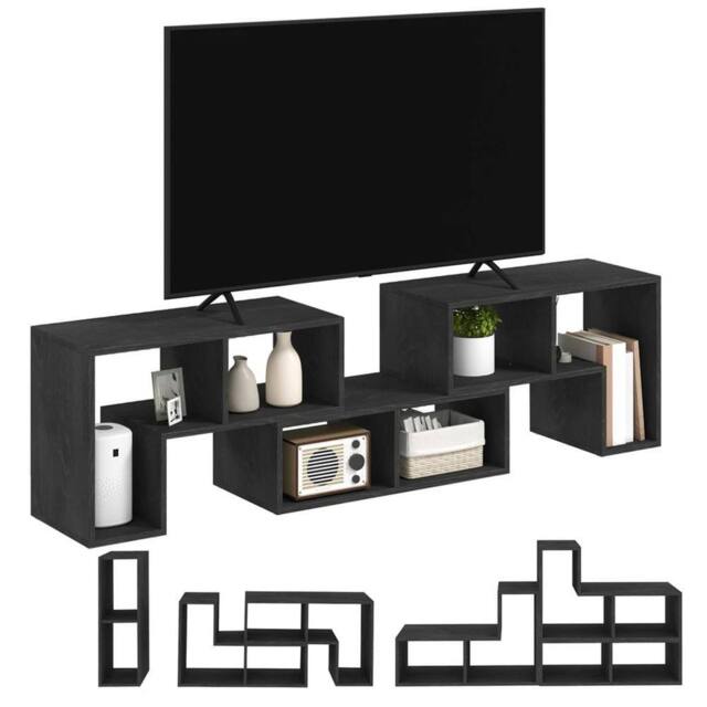 Nordara TV Unit for TVs up to 75 Inches, Free Combination TV Stand, Black - Size: 180 cm x 45 cm - image 1