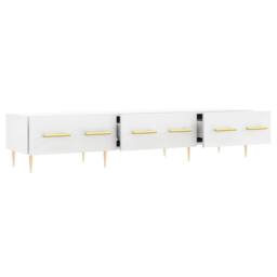 Berkfield Home TV Cabinet White 150x36x30 cm Engineered Wood - Size: 150 x 36 x 30 cm - thumbnail 6